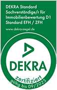 DEKRA Zertifizierungs-Logo für den Immobilienmakler: Schicketanz Immobilien aus Leipzig