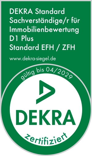 DEKRA Zertifizierungs-Logo für den Immobilienmakler: Schicketanz Immobilien aus Leipzig